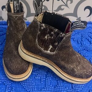 Women's Brown Fur Rancher Boots